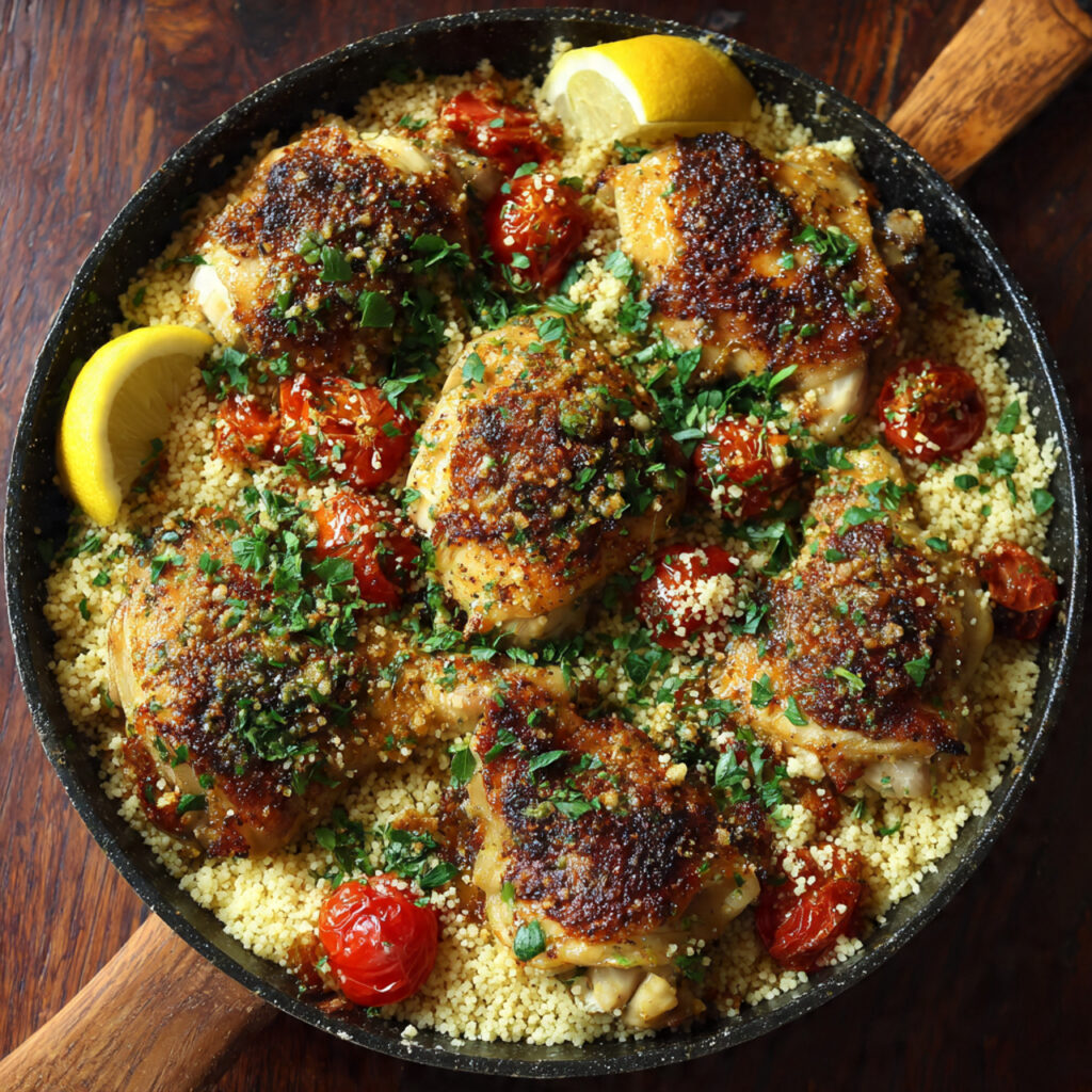 Baked Herb Chicken with Couscous