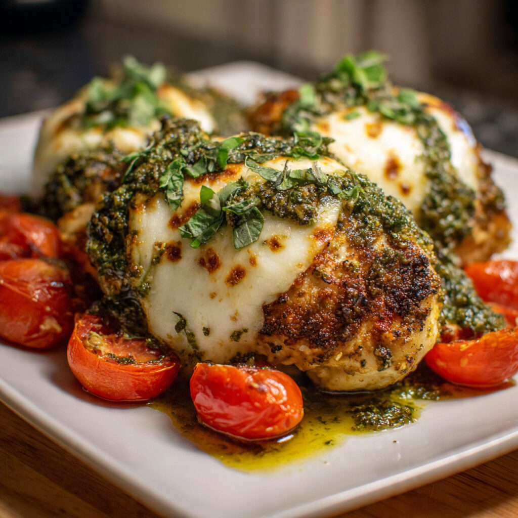 Baked Pesto Mozzarella Chicken