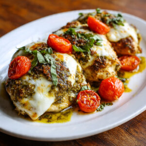 Baked Pesto Mozzarella Chicken