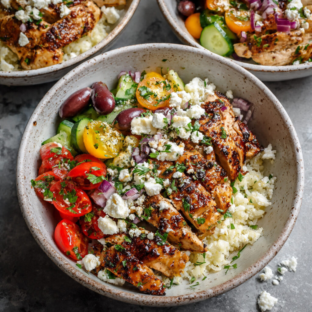 greek chicken bowls