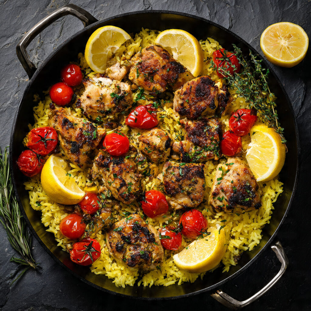 Greek Chicken with Lemon Rice