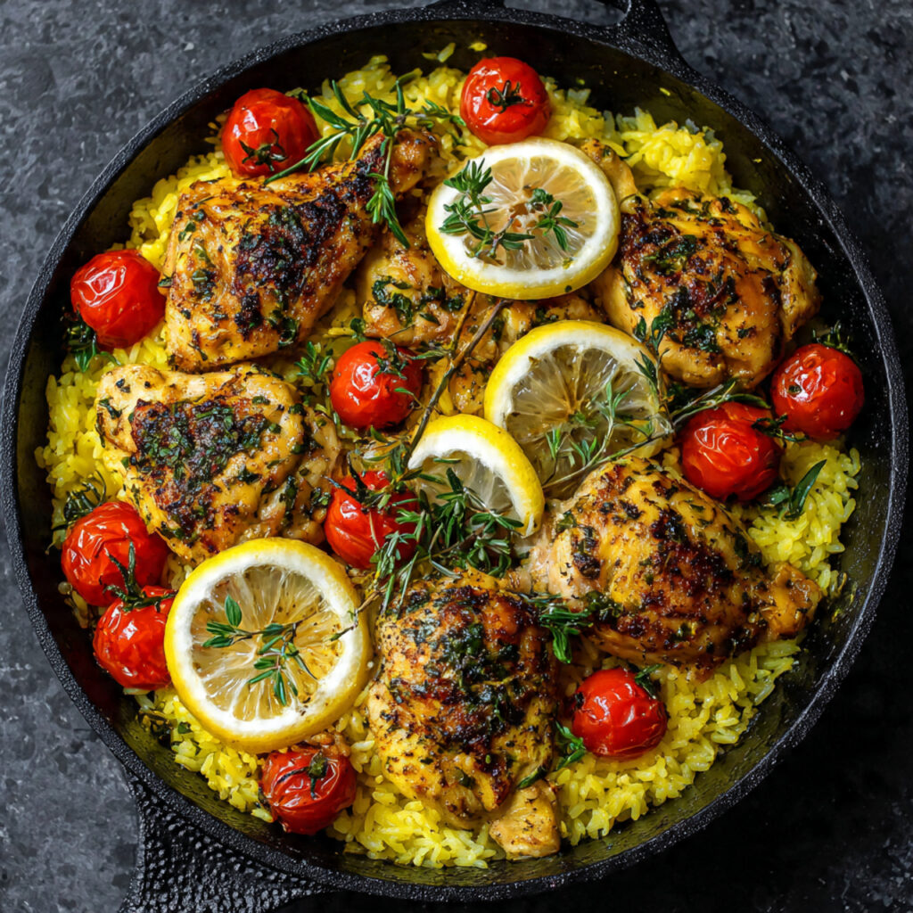 Greek Chicken with Lemon Rice