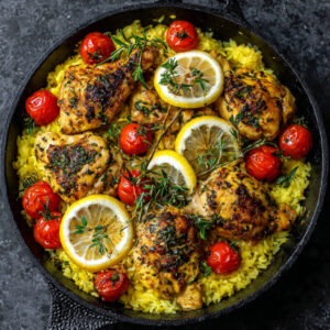 Greek Chicken with Lemon Rice