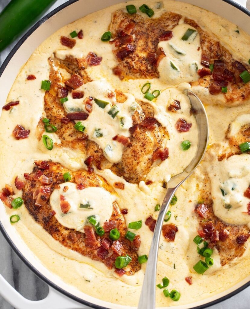 One Pan Cheesy Jalapeno Chicken