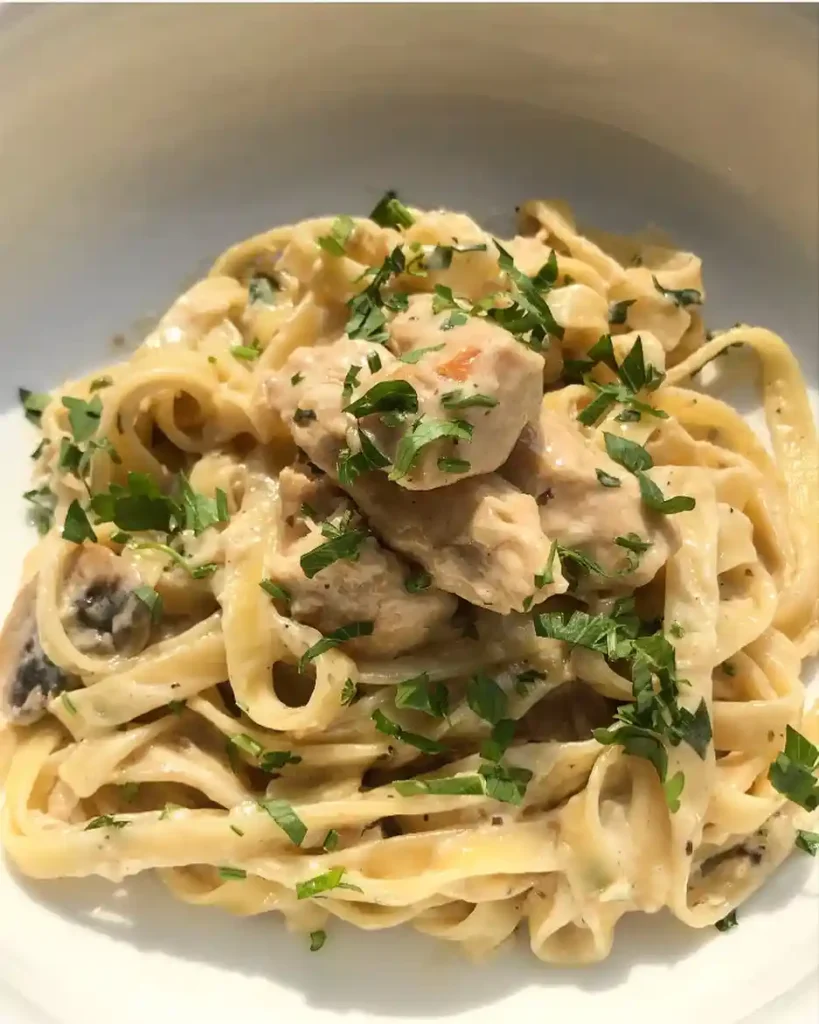Cottage Cheese Alfredo Chicken Pasta