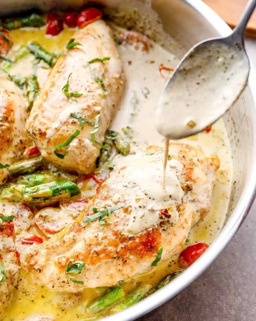 Creamy Pesto Chicken Zucchini Skillet