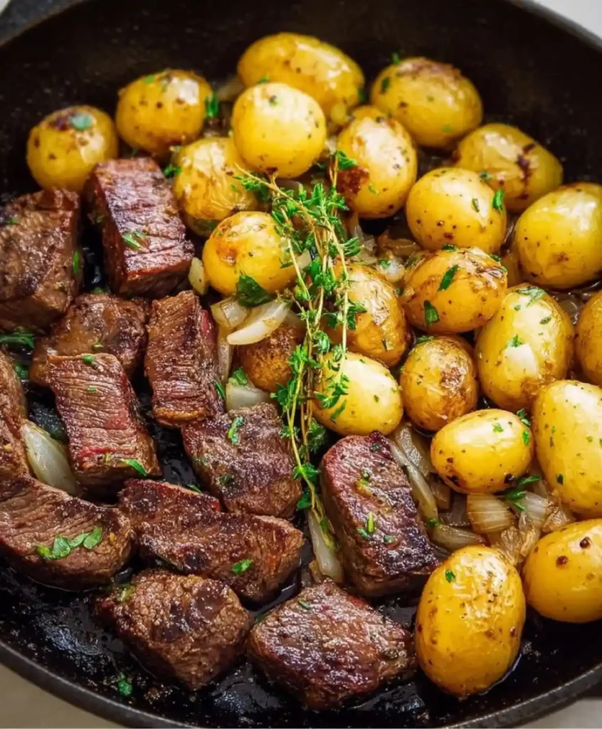 Garlic Butter Steak Bites with Green Beans