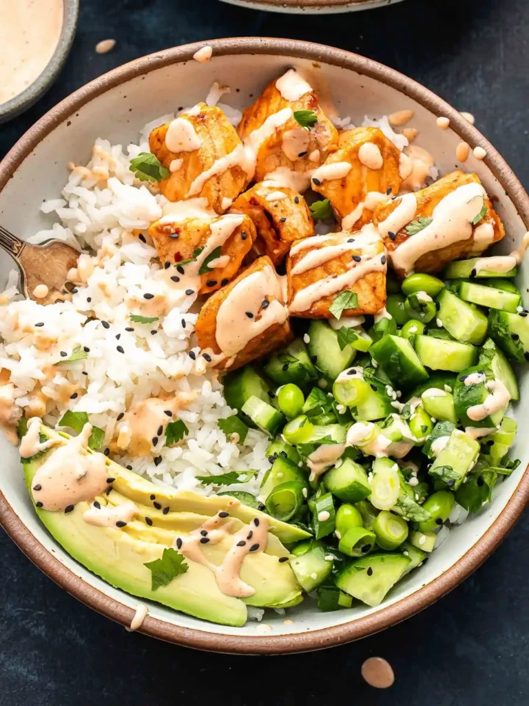 Salmon Asparagus Rice Bowls
